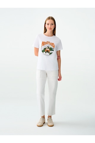 Regular Fit Kadın Tshirt K.kol Ekru