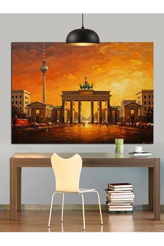 Berlin Brandenburg Kapısı Hızı Dekoratif Kanvas - Mdf Ahşap Tablo