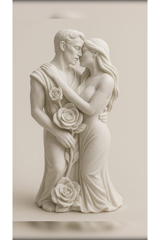 El Yapımı Güllü Çiftler Biblo Romantik Ve Zarif Dekor