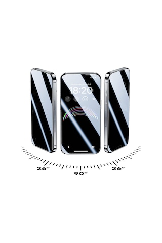 Vendas iPhone Apple 15 Pro Max Uyumlu Ahize Toz Korumalı Anti-dust Privacy Hayalet Temperli Ekran Koruyucu
