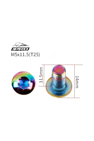 Pro Bisiklet Scooter Fren Disk Vidası Rotor Civatası 6 Vida Mtb Rotor Vidası 12li Paket Rainbow