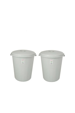Yalçınavmglobal 90Litre 2 Adet Büyük Kapaklı Çöp Kovası 90Lt 2 Ad Ahşap