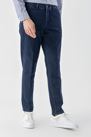 Morven Erkek Lacivert Pamuk Yan Cep Dynamic Fit Chino Pantolon Lacivert