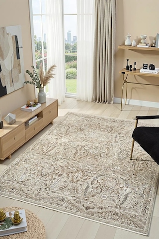 Seyran Halı Monde 804 Bej Polyester Makine Halısı