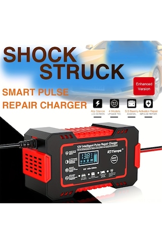 Symbee 12v 6a Akıllı Akü Şarj Cihazı, Agm/gel/sla Şarjı, Lcd Ekranlı, Sıcaklık Telafili, Taşınabilir Araç Akü Şarj Aleti