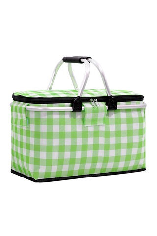 Büyük Kapasiteli Katlanabilir Yalıtımlı Piknik Çantası-yeşilekose Yeşil
