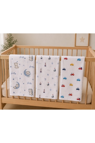 Minora Baby&Kids 3'lü %100 Pamuk Müslin Bebek Örtüsü Seti Çok Amaçlı Müslin Battaniye - 100 X 100 CM Karışık