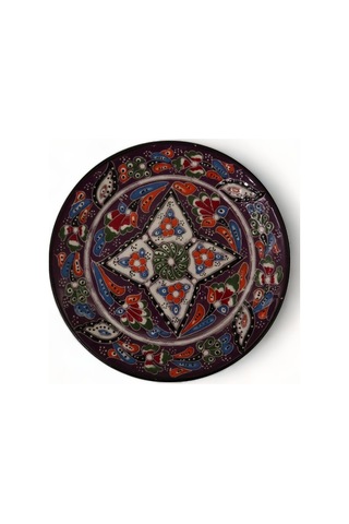 Özel Motifli Mor Renkli Tabak 18 Cm