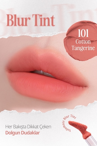 Clio Blur Efekti Veren Kadife Bitişli Dolgunlaştırıcı Tint Clıo Volumate Blur Tint 101 Cotton Tangerine