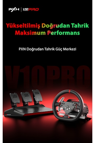 Pxn V10 Pro 3.2nm Direct Drive Direksiyon Seti + N5 Dongle Ps5, Ps4, Pc Ve Xbox Uyumlu Profesyonel Sim Racing 1 Adet
