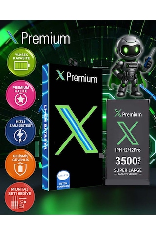 Xpremium Apple Uyumlu iPhone  12 / 12 Pro Batarya Pil Süper Yüksek Kapasiteli Güçlendirilmiş 3500 Mah