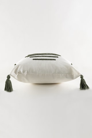 Koza Home Craft Yeşil Çizgi Desenli Püsküllü Boncuk Elyaf İç Dolgulu Kırlen Standart