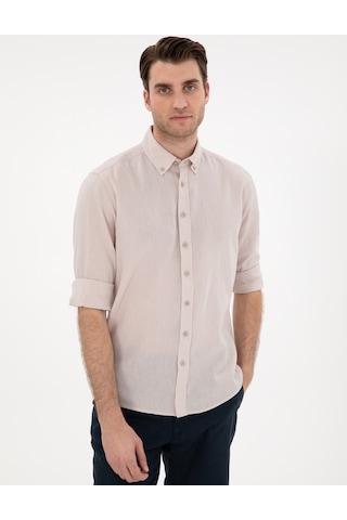 Pierre Cardin Erkek Bej Gömlek Desenli 50303388-vr011 Bej