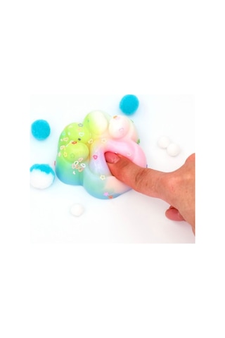 4 Adet Sukuşi Set Renkli Mini Squishy Kedi Patisi Taba Sukuşi Elastik Jel Stres Oyuncağı Diğer