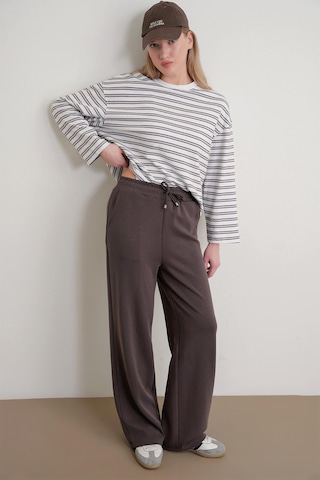 4785 Kadın Premium Modal Palazzo Dökümlü Bol Paça Pantolon Kahve Kahve