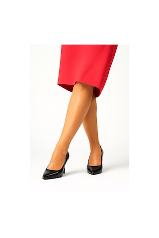 Elit Elysia Kadın Hakiki Rugan Deri Stiletto Siyah Siyah