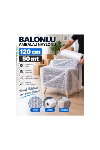 A Kalite Balonlu Eşya Koruma Naylonu Patpat 120cmx 50 M Pat Pat - Ambalaj Pıtpıt 50 M2 40gr