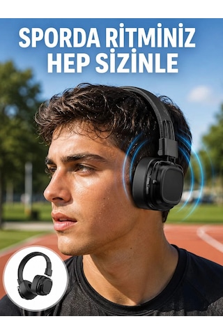 Hepsi Katlanabilir Tasarımlı Taşınabilir Kablosuz Müzik Kulaklığı Yeni Nesil Najmaddin