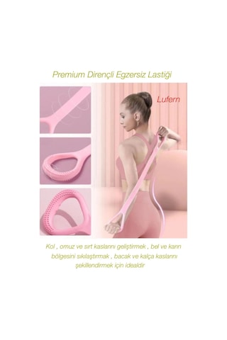 Dirençli Egzersiz Lastiği Kol Omuz Sırt Bel Karın Bacak Kalça Yoga Plates Kas Gelişimi Esnek Ev Spor Çok Renkli
