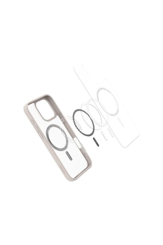 Spigen İphone 16 Pro İle Uyumlu Kılıf Ultra Hybrid Magfit Magsafe Özellikli Frost Natural Titanium