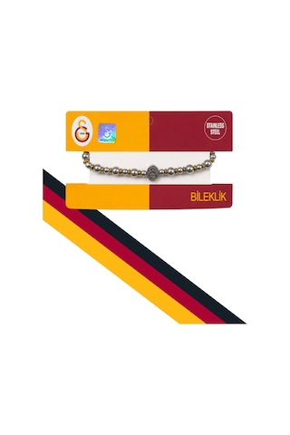 Galatasaray Doğal Taş Çelik Logo Bileklik