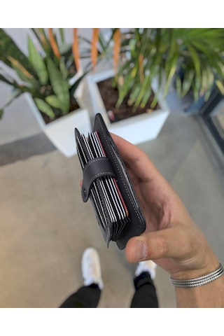 Visso 8600 Hakiki Deri Erkek Kadın Kartlık Çanta Gri Renk