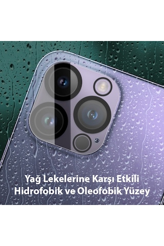 Ally Apple iPhone 15 Pro Uyumlu -15 Pro Max Full Tempered Kamera Lens Koruma C