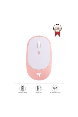Torima Tm-16 Pembe Kablosuz Çift Modlu Sessiz Mouse Fare 001