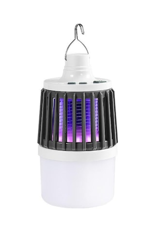 Powermaster Mx-858 Usb'li Sinek Öldürücü Özellikli 3 Modlu Şarjlı Kamp Feneri Sivri Sinek Cız Beyaz