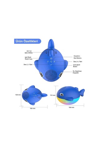 Rgb Su Geçirmez Yüzen Speaker Balık
