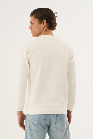 Alexander Gardi Bisiklet Yaka Basic Sweatshirt Beyaz
