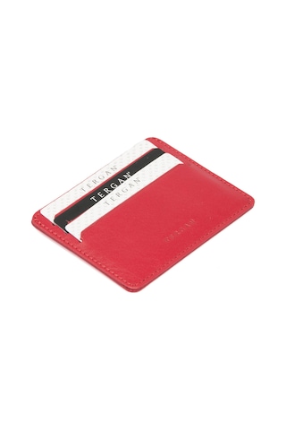 Tergan Kırmızı Deri Unisex Kredi Kartlık 1050C71