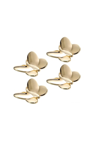 Youmex Altın Renkli Çinko Alyüminyum Kelebek Desenli Tek Delikli Puller 4 Adet - Mutfak, Banyo, Dolap, Dekoratif Kapılar İçin