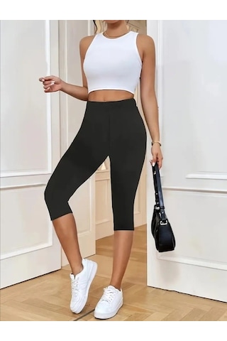 Kadın Yüksek Bel Dalgıç Midi Tayt