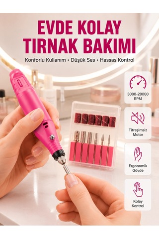 6 Uçlu Elektrikli Manikür Pedikür Seti Yeni Nesil 41974713