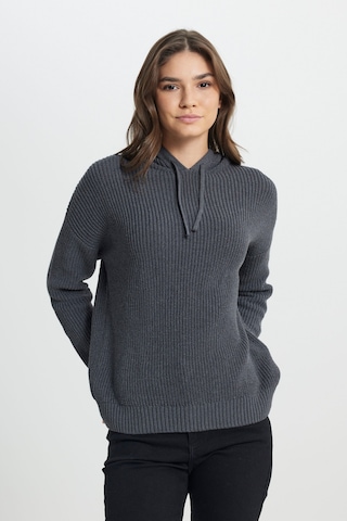 Wrangler Relaxed Fit Geniş Kesim Kapüşonlu Antrasit Triko Kazak W242711040 Koyu Gri