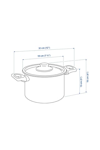 Ikea Hemlagad Kapaklı Tencere 3 L 19 Cm Siyah 2 Parça