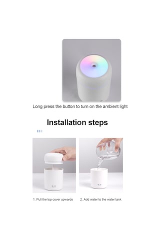 Springsun Usb Taşınabilir Hava Nemlendirici 300ml - Renkli Işık, Sürekli/aralıklı Sprey, Sessiz Çalışma, Zamanlı Kapanma Diğer