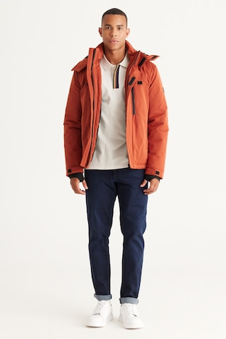 Ac&Co / Altınyıldız Classics Erkek Kıremıt Standart Fit Normal Kesim Kapüşonlu Mont Kıremıt Kiremit