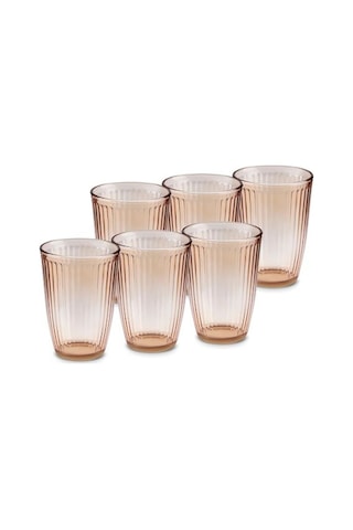 Karaca  Gordes 6'lı Cam Meşrubat Bardağı 370 ml Amber