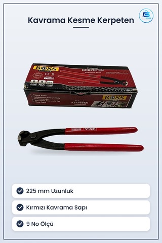 Kerpeten 9 No 225 Mm Kavrama Ve Kesme Manuel El Aleti Kırmızı Sap