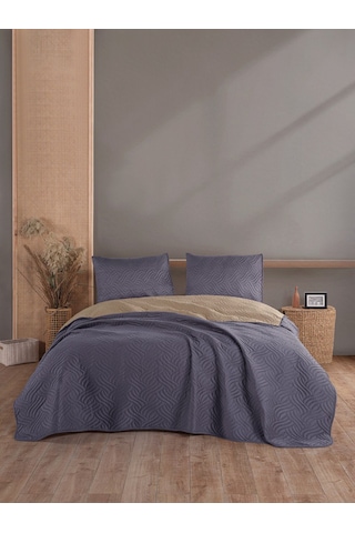 Colors & Colors Dora Çift Kiş. Yatak Örtüsü 220x230 Antrasit Bej Antrasit