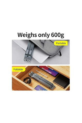 Mufunye Alüminyum Portatif Dizüstü Bilgisayar Tutucu, Ayarlandırabilir N8 Tablet Standı, Ergonomik Görünüm Açısı Sağlar - Gümüş