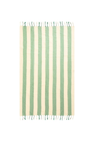 Mulberry Striped Peştemal Banyo Havlusu Plaj Havlusu Yeşil