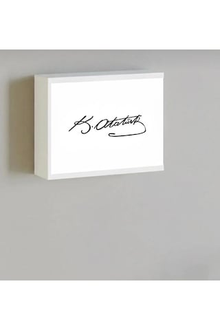 Erik Atelier Atatürk İmzalı Dekoratif Modem Ve Sigorta Saklama Kutusu Kablo Wifi Gizleme Beyaz