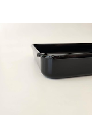 Emaye Dikdörtgen Fırın Tepsisi Siyah Siyah