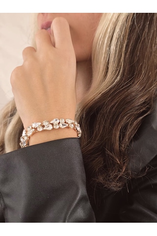Eva Takı Store Geometrik Damla Çiçek Model Gold Renk Bileklik Altın