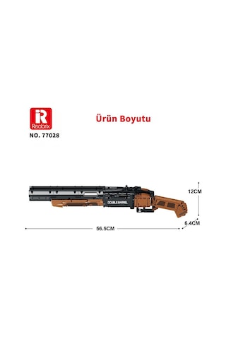 Reobrix 77028 Çift Namlu Av Tüfeği Yaratıcı Yapı Blok Seti Building Blocks Double-barreled Shotgun - 1006 Parça