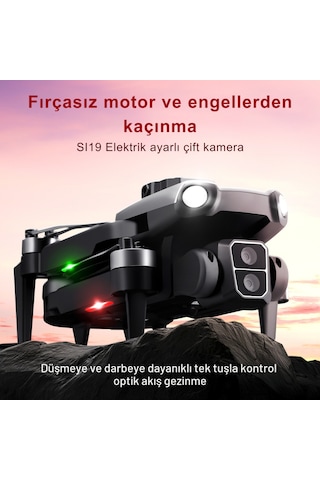 Piha S119 Drone Fırçasız Motor 2 Batarya & 30 Dakika Uçuş 1080P HD Kamera Engelden Kaçınma