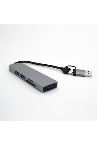 Winex 5in1 USB &Type-C to 3x USB3.0 TF SD Çoklayıcı Hub Adaptör